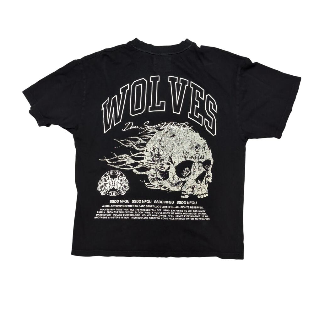 Darc Sport Wolves Club Premium Vintage Collection Skull T Shirt Men's XL Gym